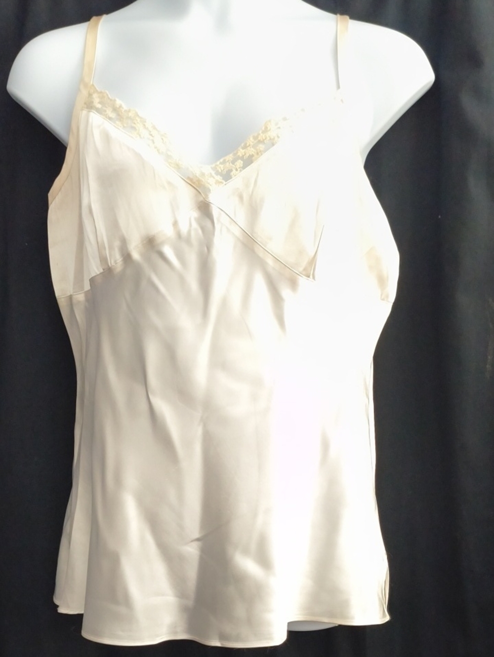 George White Satin Lace Cami #0074